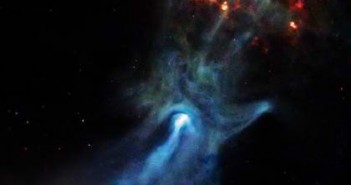 Otoczenie pulsara PSR B1509-58 na obrazie z ACIS (Cred. NASA/CXC/SAO/P.Slane, et al.)