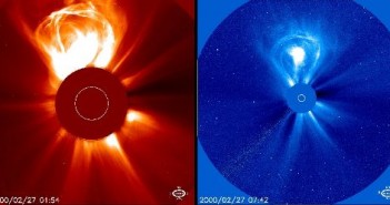 Fantastyczny obraz wyrzutu materii koronalnej (CME) z 2000 roku / Credits - ESA, NASA, SOHO