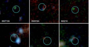 Obrazy galaktyk macierzystych ciemnych rozbłysków z Teleskopu Kecka. Cred. Daniel Perley, Joshua Bloom/UC Berkeley