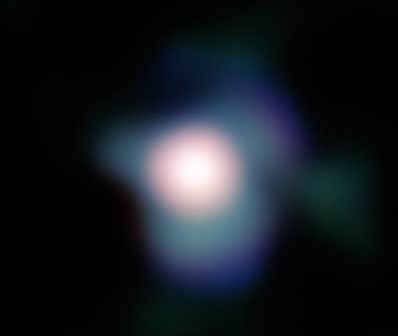 Obraz tarczy Betelgezy uzyskany za pomocą instrumentu NACO. Cred ESO, P. Kervella.