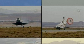 Lądowanie promu Discovery - misja STS-128 / Credits - NASA TV