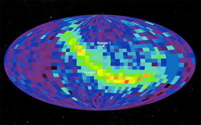 Mapa nieba powstała na podstawie danych z sondy IBEX, credits: NASA