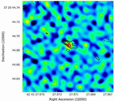 Detekcja SN 2007gr wykonana przez e-VLBI, credits: Z. Paragi, Joint Institute for VLBI in Europe (JIVE)