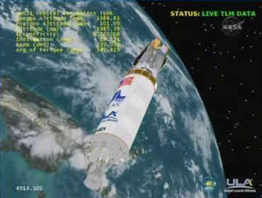 Symulacja w czasie rzeczywistym - Centaur nad Australią, credits: NASA TV