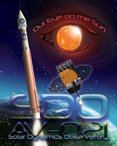 Plakat misji SDO, credits: United Launch Alliance