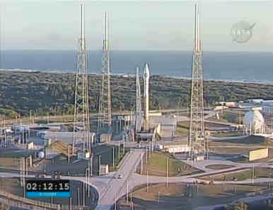 Atlas V z satelitą SDO oczekuje na wyrzutni LC-41, credits: NASA TV