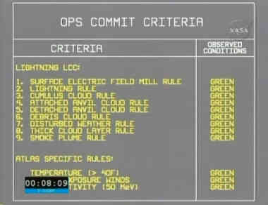 Warunki pogodowe nad wyrzutnią umożliwiają start, credits: NASA TV