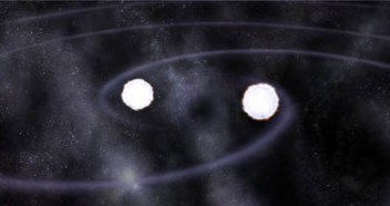 Wizja artystyczna ciasnego układu podwójnego HM Cancri, credit: GSFC/D.Berry