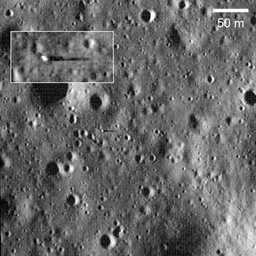 Surveyor 6 na powierzchni regionu Sinus Medii credit: NASA/GSFC/Arizona State University