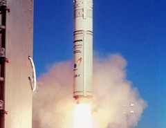 Start rakiety Athena 1 z wyspy Kodiak, (c) NASA - domena publiczna