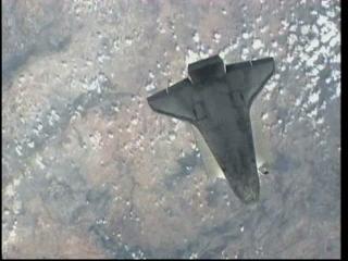 Zdjęcie z manewru RPM / Credtis: NASA TV & Ronsmytheiii