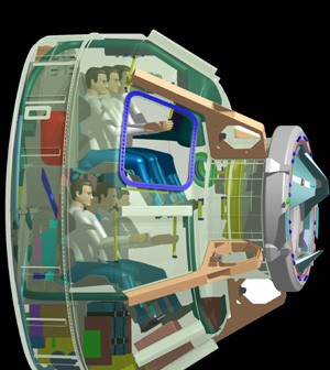 Zaprezentowany przekrój przez CST-100 (Credits: Boeing)