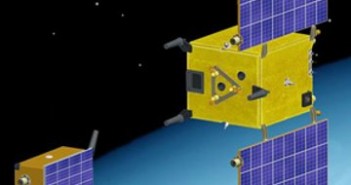 Wizualizacja rozdzielenia satelity PRISMA na Tango (po lewej) i Mango (po prawej) / Credits: Swedish Space Corp.