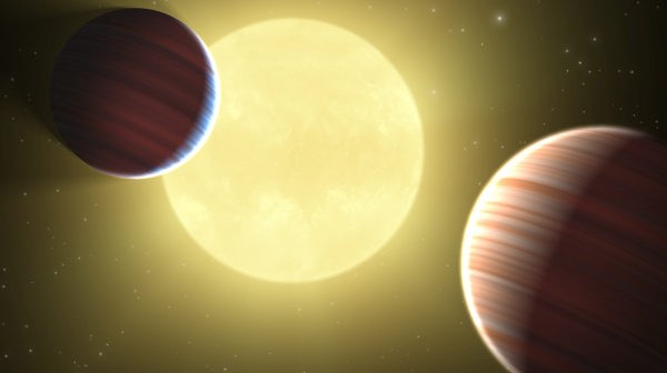 Wizja artystyczna układu planetarnego wykrytego przez misję Kepler / Credits - NASA