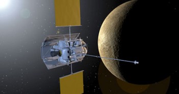 MESSENGER na orbicie Merkurego - wizualizacja / Credits: NASA