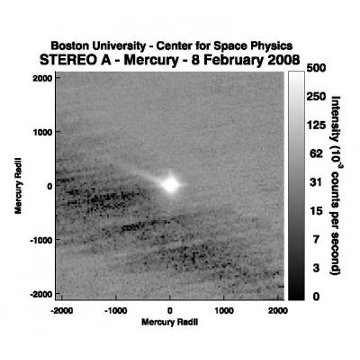 Zarejestrowany ogon gazu uciekającego z Merkurego / Credits - NASA, STEREO