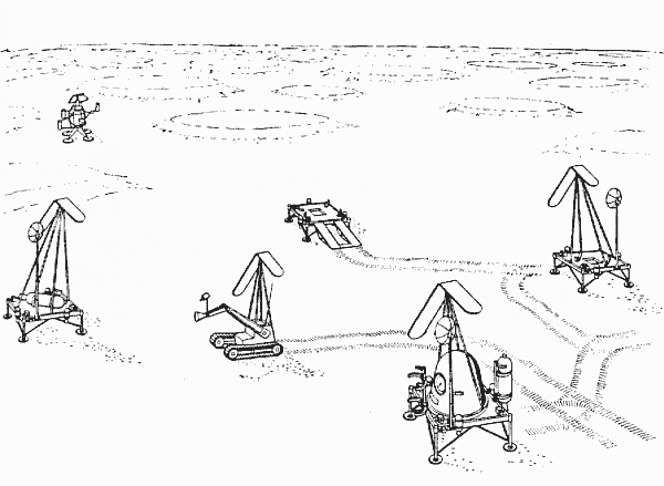Pojazdy metody LSR wykorzystujące łazik do transportu modułów napędowych (NASA/JPL)