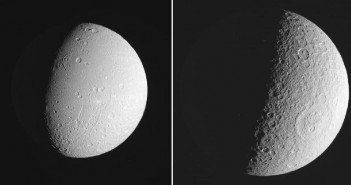 Dione i Rea sfotografowane 17 października przez sondę Cassini / Credits: NASA/JPL/SSI/LPI