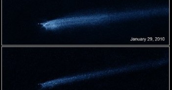 Tajemniczy ślad P/2010 A2 / Credits - NASA, ESA i D. Jewitt (UCLA)