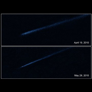 Tajemniczy ślad P/2010 A2 / Credits - NASA, ESA i D. Jewitt (UCLA)