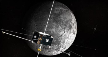 Wizja artystyczna satelitów ARTEMIS w pobliżu Księżyca (NASA)
