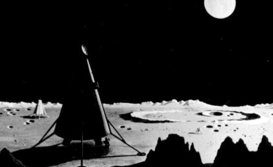 Lądowniki misji projektu Rosena i Schwenka na powierzchni Księżyca (NASA)
