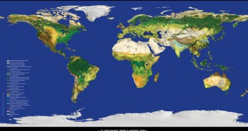Najdokładniejsza mapa świata z uwzględnieniem rodzaju wegetacji / Credits: ESA