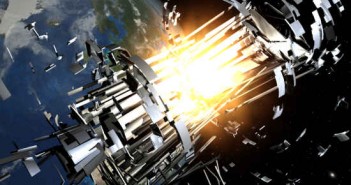 Wizja artystyczna uderzenia pocisku ASAT w satelitę na niskiej orbicie Ziemi (ESA)