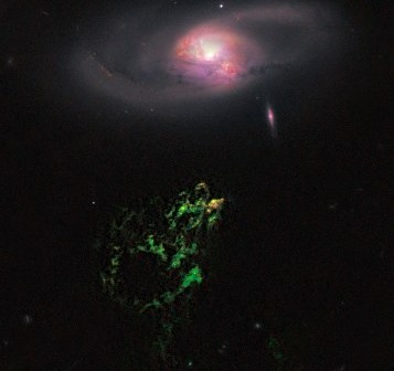 Voorwerp Hanny okiem HST / Credits - NASA, HST, ESA, W. Keel (University of Alabama), Galaxy Zoo