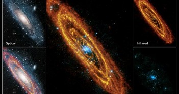 Galaktyka M31 na różnych zakresach fal / Credits - NASA, ESA