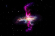 Wizja artysty – galaktyka intensywnie wyrzucająca materię / Credit - ESA
