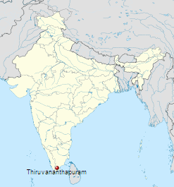 Położenie miasta Thiruvanathapuram na mapie Indii / Credits: Wikipedia