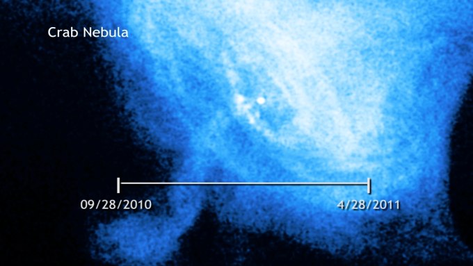 Zdjęcie regionu z obserwatorium Chandra. Nie udało się uchwycić wyraźnych zmian promieniowania gamma, które byłyby w sposób oczywisty skorelowane z rozbłyskiem / Credit – NASA/CXC/M. Weissskopf oraz A. Tennant
