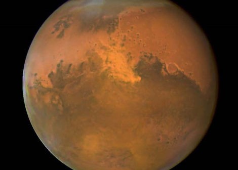 Obraz Marsa zarejestrowany przez Telekop Kosmiczny Hubble (NASA)