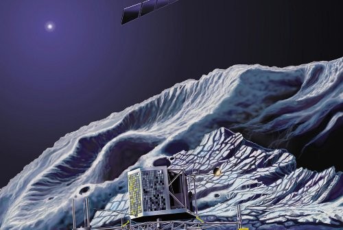 Orbiter Rosetta i lądownik Philae - wizja artystyczna (ESA)