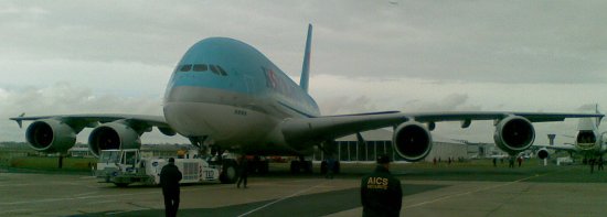 Airbus A380 tuż przed swoim pokazem / Credits - Kosmonauta.net