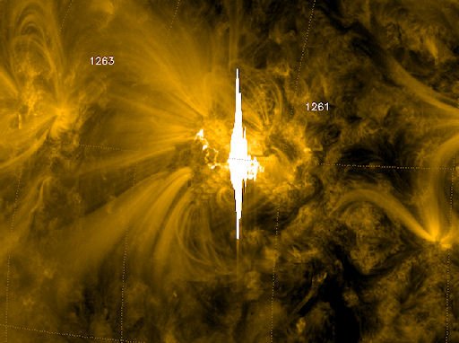 Lokalizacja rozbłysku z 30 lipca 2011 / Credits - NASA, SDO, spaceweather Lokalizacja rozbłysku z 30 lipca 2011 / Credits - NASA, SDO, spaceweather