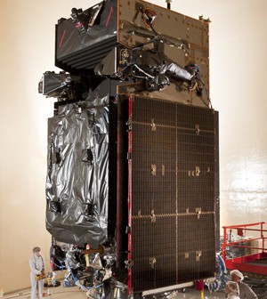 Przygotowania SBIRS GEO-2 do testów akustycznych / Credits: Lockheed Martin