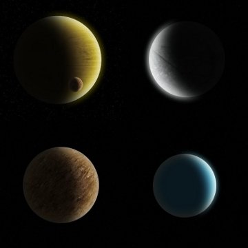 Wizje różnych planet pozasłonecznych / Credits - K. Kanawka