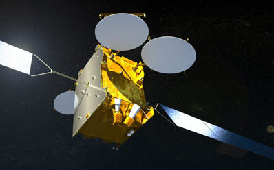 Wizja artystyczna satelity Arabsat 5C (EADS Astrium)