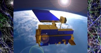 Satelita Terra na tle jednej z wizualizacji Internetu / Credits - NASA, The Opte Project