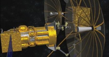 Artystyczna wizja robota (z lewej) i odzyskiwanych anten (z prawej) / Credits: DARPA