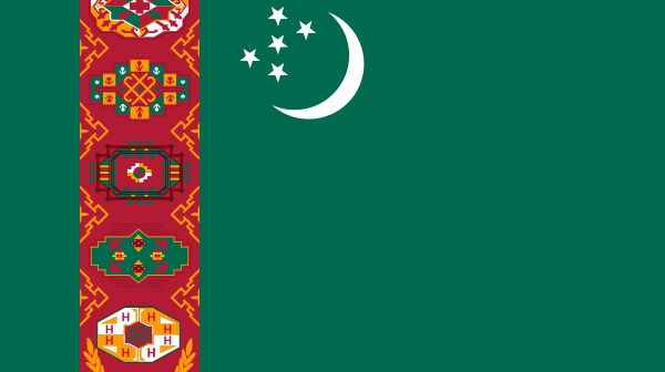 Flaga Turkmenistanu / Credits: WikiCommons
