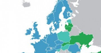 ESA - państwa członkowskie (niebieskie), kooperujące w ramach PECS (jasnozielone) i współpracujące (ciemnozielone) / Credits: WikiCommons