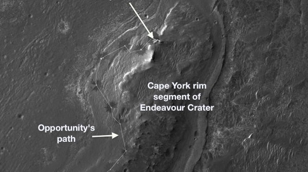 Cape York - miejsce zimowania Opportunity / Credits: NASA