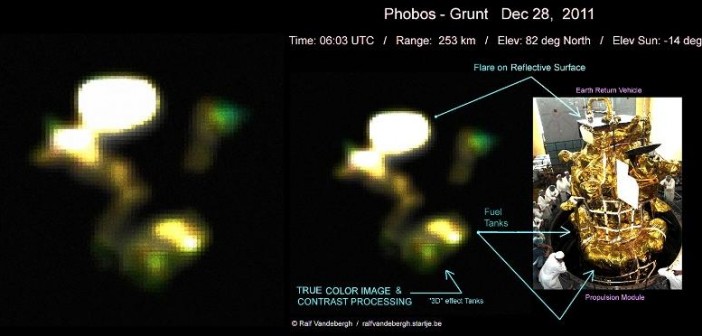 Fobos-Grunt sfotografowany z Ziemi 28 grudnia 2011 / Credits: Ralf Vandebergh