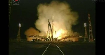 Start rakiety Sojuz-U ze statkiem Progress 46P / Credits: NASA
