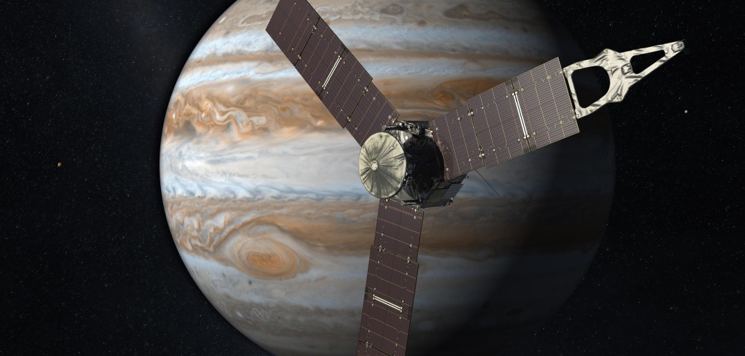 Artystyczna wizja sondy Juno w pobliżu Jowisza / Credits: NASA