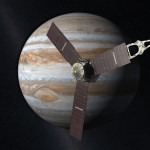 Artystyczna wizja sondy Juno w pobliżu Jowisza / Credits: NASA