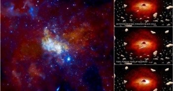 Supermasywna czarna dziura Sagittarius A* w centrum Drogi Mlecznej / Credit – promieniowanie x: NASA/CXC/MIT/F. Baganoff et al., ilustracje: NASA/CXC/M.Weiss.